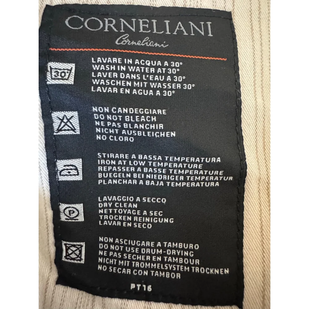 Corneliani Beige Cotton Linen Trousers Men's Size 60